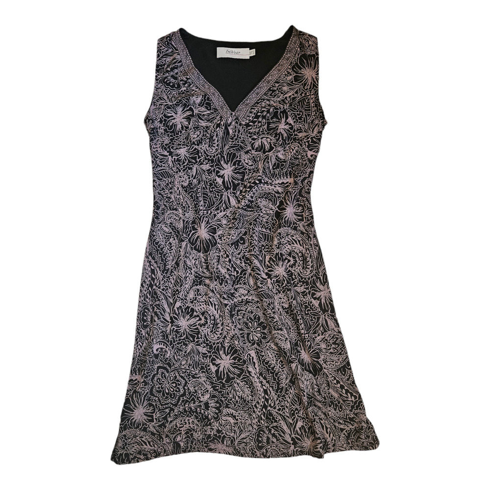 InWear Size 12 Sleeveless Floral V-Neck Short Length Dress